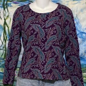 Purple Paisley Long Sleeve Top